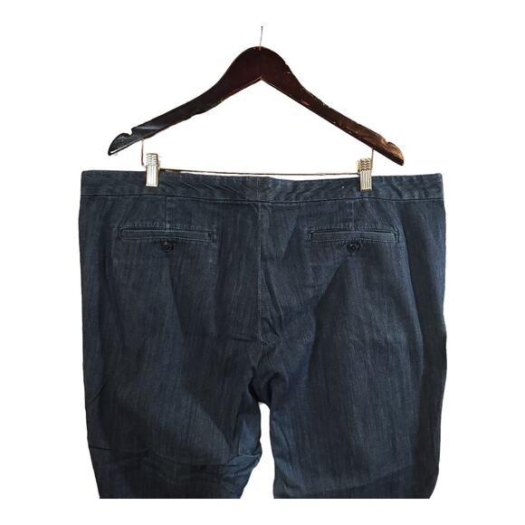 Gap Dark Wash Cropped Mid-rise Tapered Leg Jeans Minimalist Classic Women's 20 - Picture 4 of 5